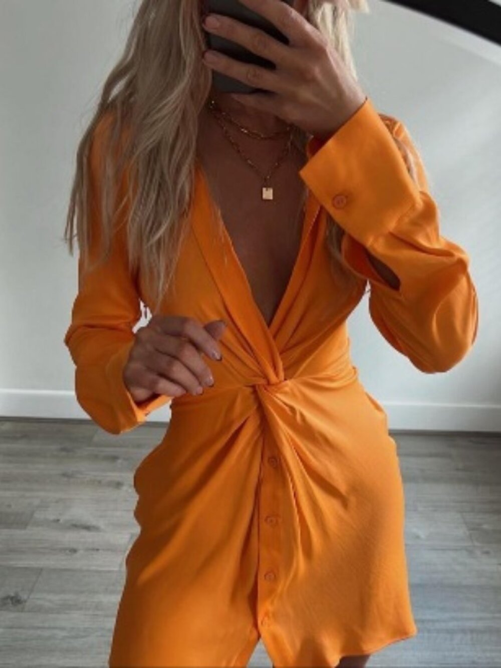 Satin Knot Mini Dress